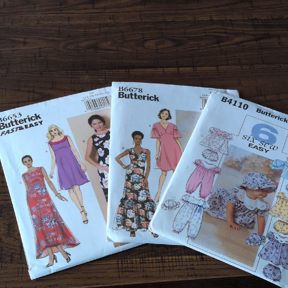Assorted 3 BUTTERICK SEWING PATTERNS
